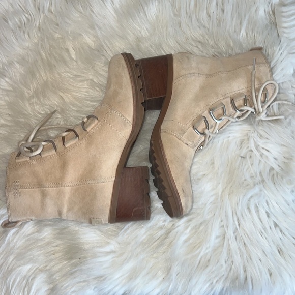 Sorel Cate Beige Suede Lace Boots Sz-8 - Picture 5 of 10